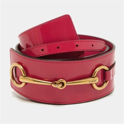 gucci patent leather horsebit belt